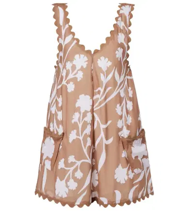 Juliet Dunn Floral scalloped cotton minidress | Thumbnail 1