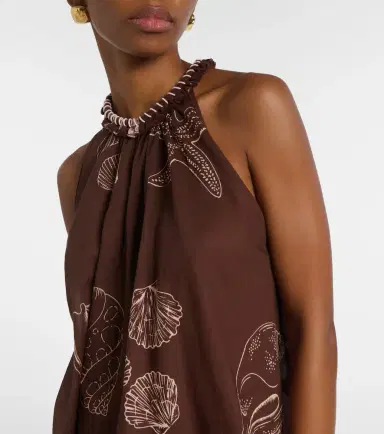 Poupette St Barth Cleo printed halterneck cotton top | Thumbnail 2