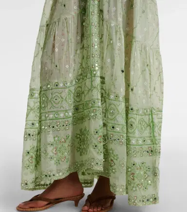 Juliet Dunn Embellished cotton maxi dress | Thumbnail 3