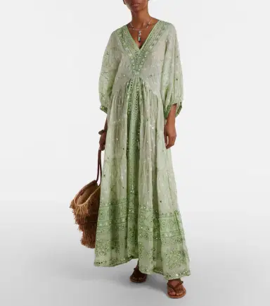 Juliet Dunn Embellished cotton maxi dress | Thumbnail 4