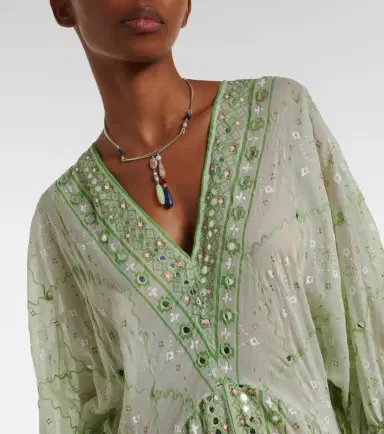 Juliet Dunn Embellished cotton maxi dress | Thumbnail 6