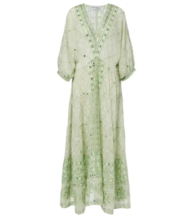 Juliet Dunn Embellished cotton maxi dress