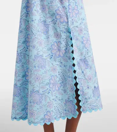 Juliet Dunn Floral scalloped cotton midi dress | Thumbnail 2