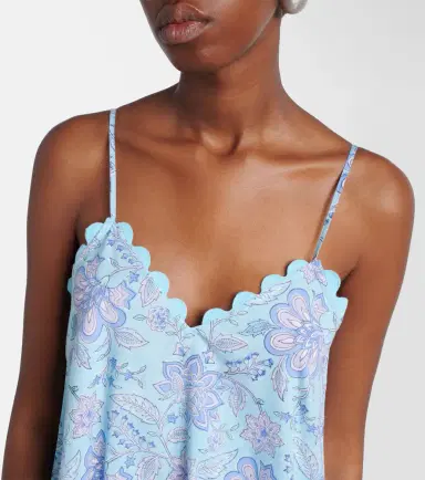 Juliet Dunn Floral scalloped cotton midi dress | Thumbnail 3