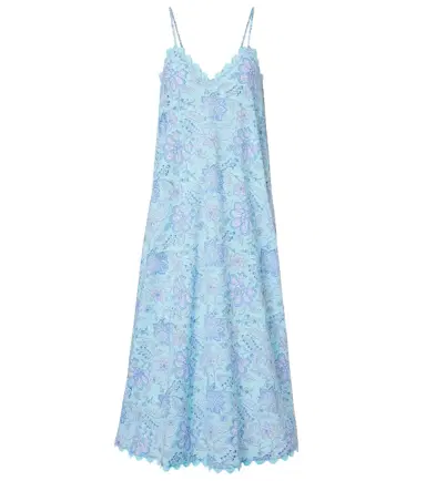 Juliet Dunn Floral scalloped cotton midi dress | Thumbnail 1