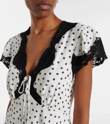 Rixo Polka-dot lace-trimmed minidress | Thumbnail 2