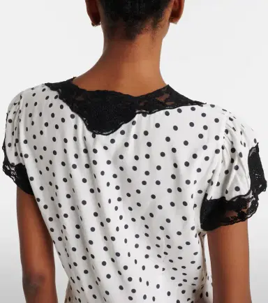 Rixo Polka-dot lace-trimmed minidress | Thumbnail 4
