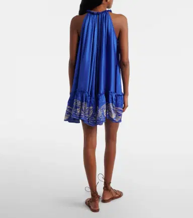 Poupette St Barth Cleo embellished floral satin minidress | Thumbnail 3