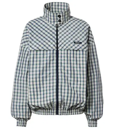 Prada Checked cotton-blend chambray jacket | Thumbnail 1