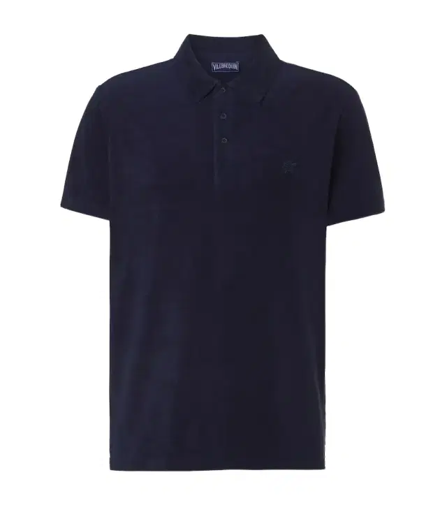 Cotton-blend terry polo shirt