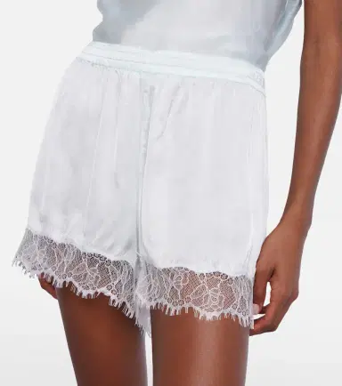 Poupette St Barth Doris lace-trimmed satin shorts | Thumbnail 2