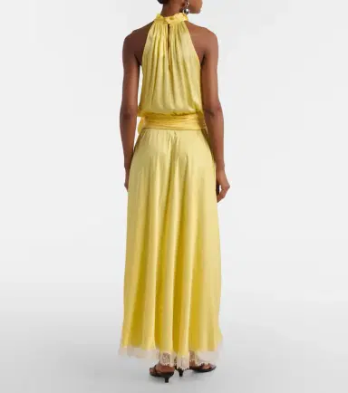 Poupette St Barth Nina halterneck satin maxi dress | Thumbnail 2