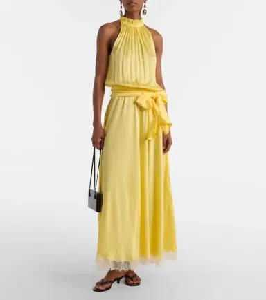 Poupette St Barth Nina halterneck satin maxi dress | Thumbnail 3