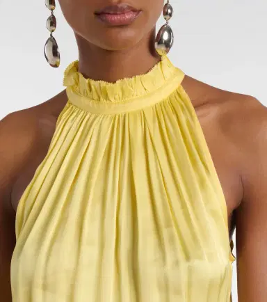 Poupette St Barth Nina halterneck satin maxi dress | Thumbnail 5