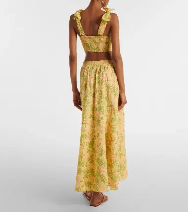 Poupette St Barth Eva floral cotton midi skirt | Thumbnail 2