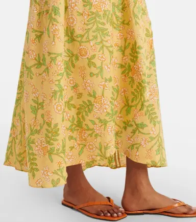 Poupette St Barth Eva floral cotton midi skirt | Thumbnail 5