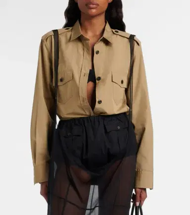 Prada Oversized silk crêpe de chine bra top | Thumbnail 5