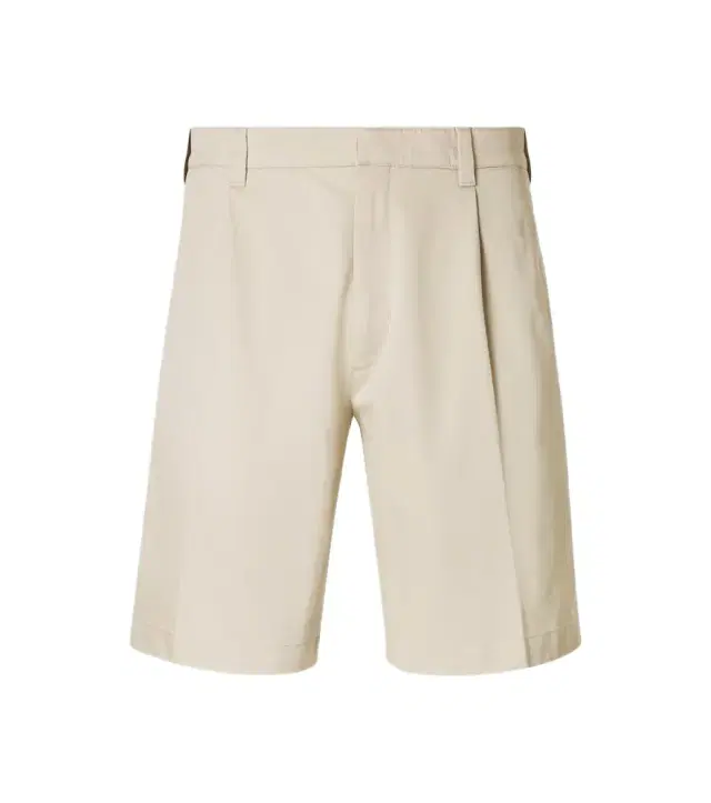 Pleated cotton Bermuda shorts