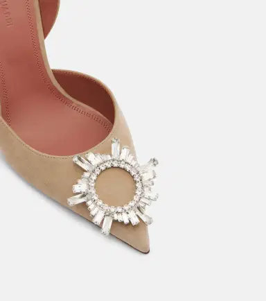 Amina Muaddi Begum embellished suede slingback pumps | Thumbnail 3 Amina Muaddi Begum embellished suede slingback pumps | Thumbnail 3
