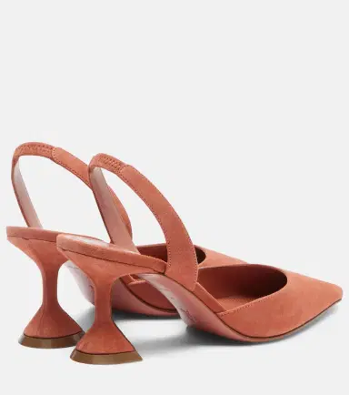 Amina Muaddi Holli suede slingback pumps | Thumbnail 2 Amina Muaddi Holli suede slingback pumps | Thumbnail 2