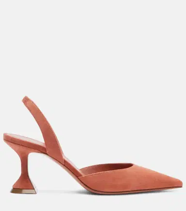 Amina Muaddi Holli suede slingback pumps | Thumbnail 3 Amina Muaddi Holli suede slingback pumps | Thumbnail 3