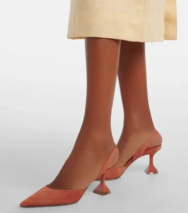 Amina Muaddi Holli suede slingback pumps | Thumbnail 6 Amina Muaddi Holli suede slingback pumps | Thumbnail 6