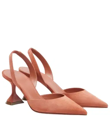Amina Muaddi Holli suede slingback pumps | Thumbnail 1 Amina Muaddi Holli suede slingback pumps | Thumbnail 1