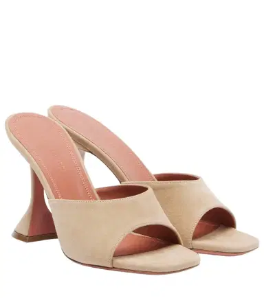 Amina Muaddi Lupita suede mules | Thumbnail 1 Amina Muaddi Lupita suede mules | Thumbnail 1