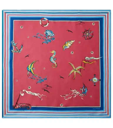 ALÉMAIS Alémais Printed silk twill scarf | Thumbnail 1