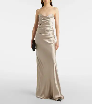 The Sei Silk satin bustier gown | Thumbnail 3