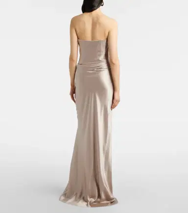 The Sei Silk satin bustier gown | Thumbnail 4