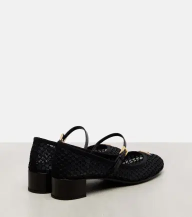 Prada Leather-trimmed mesh Mary Jane pumps | Thumbnail 2 Prada Leather-trimmed mesh Mary Jane pumps | Thumbnail 2