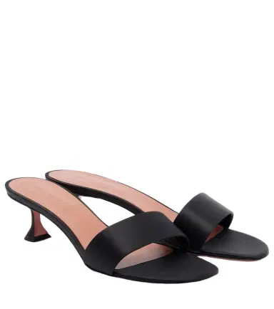Amina Muaddi Andreea satin mules | Thumbnail 1 Amina Muaddi Andreea satin mules | Thumbnail 1
