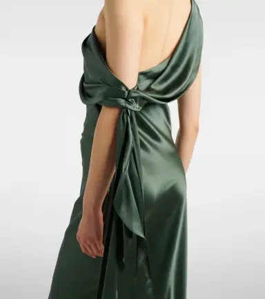 The Sei Draped asymmetric silk satin gown | Thumbnail 2