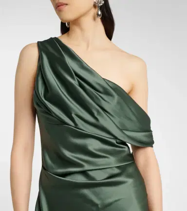 The Sei Draped asymmetric silk satin gown | Thumbnail 3