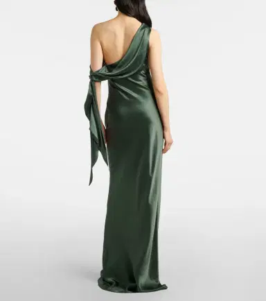 The Sei Draped asymmetric silk satin gown | Thumbnail 5