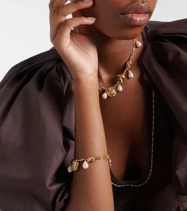 ALÉMAIS Alémais Faux pearl embellished charm bracelet | Thumbnail 5