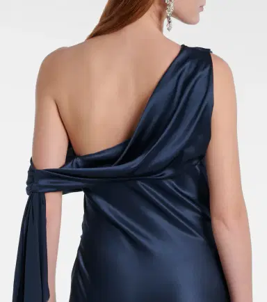 The Sei Draped one-shoulder silk charmeuse gown | Thumbnail 3