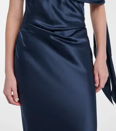 The Sei Draped one-shoulder silk charmeuse gown | Thumbnail 4