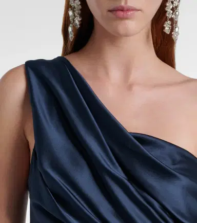 The Sei Draped one-shoulder silk charmeuse gown | Thumbnail 7