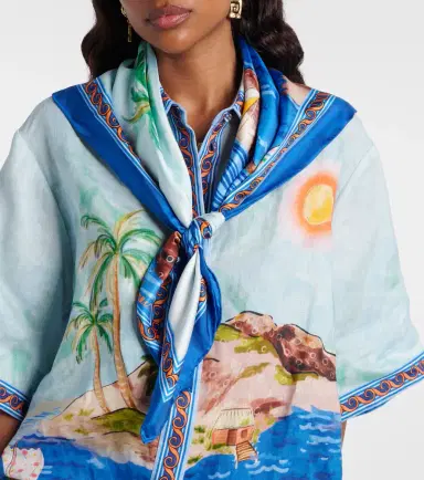 ALÉMAIS Alémais Printed silk twill scarf | Thumbnail 4
