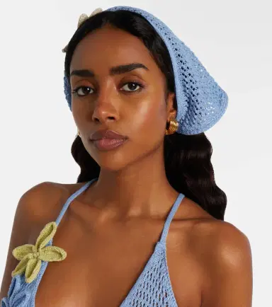 Bananhot Crochet floral-appliqué scarf | Thumbnail 5
