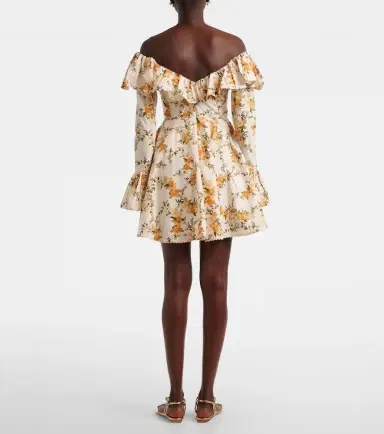 Agua by Agua Bendita Verso off-shoulder floral cotton minidress | Thumbnail 5