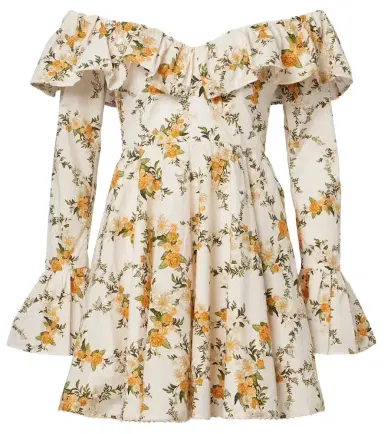 Agua by Agua Bendita Verso off-shoulder floral cotton minidress | Thumbnail 1