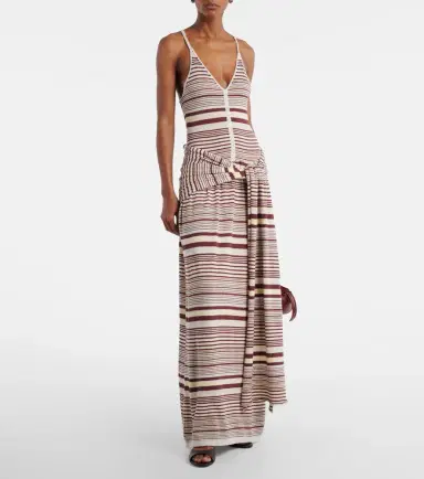 Aya Muse Aella knitted striped cotton-blend maxi dress | Thumbnail 4
