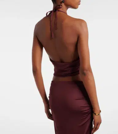 Aya Muse Kaima draped jersey crop top | Thumbnail 2