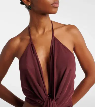 Aya Muse Kaima draped jersey crop top | Thumbnail 5