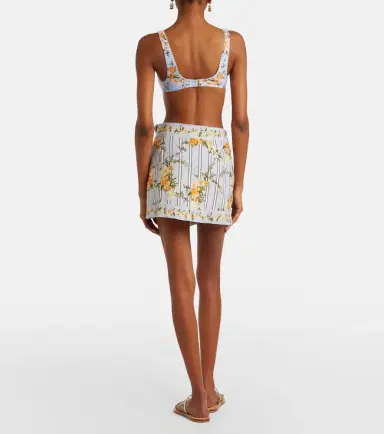 Agua by Agua Bendita Luna floral linen beach cover-up | Thumbnail 5