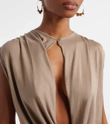 Aya Muse Esme cutout draped silk-blend crop top | Thumbnail 2