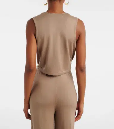 Aya Muse Esme cutout draped silk-blend crop top | Thumbnail 3